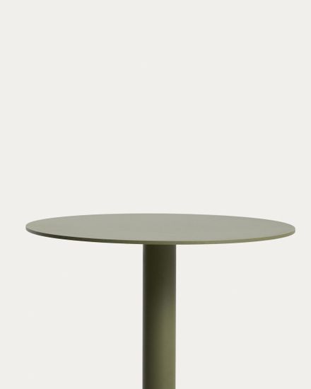 Уличный столик Asinara из зеленого алюминия, диаметр 40 см