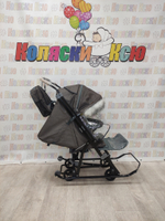 Санки-коляски Galaxy Nova коричневый-серый