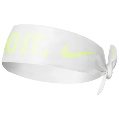 Теннисная бандана Nike Dri-Fit Head Tie Skinny Printed - white/lime ice/lime ice