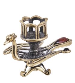 Народные промыслы AM-4025 Подсвечник «Жар-птица» (латунь, янтарь)