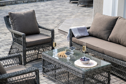 "Гранд Латте" лаунж-зона из искусственного ротанга, цвет графит