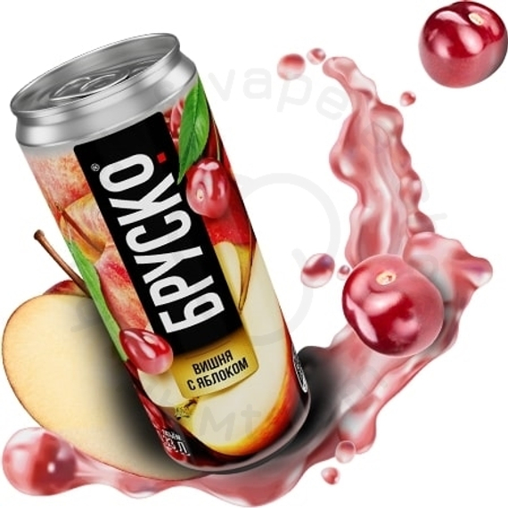 Напиток безалкогольный сильногазированный &quot;БРУСКО&quot; со вкусом &quot;Вишня с яблоком&quot;, 0,33 л