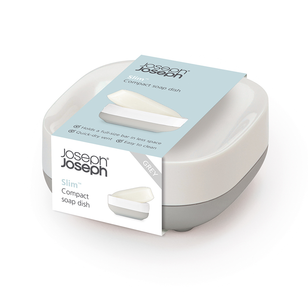 Мыльница slim белая-серая