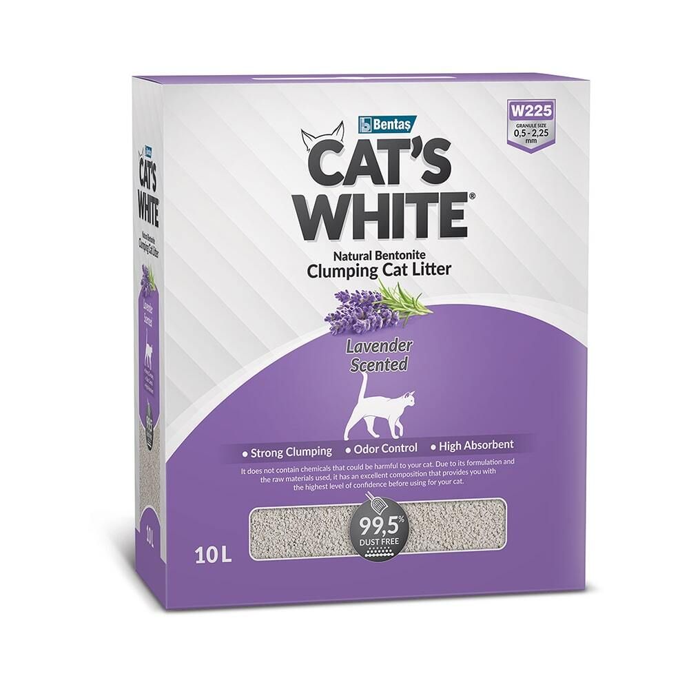 Cats White BOX Lavender комкующийся наполнитель с нежным ароматом лаванды 10 л