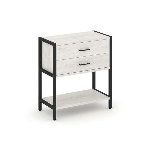 Shelf System Односекционный стеллаж двухярусный с ящиками SN.STM-212 Дуб Наварра/Металл Черный 810*4