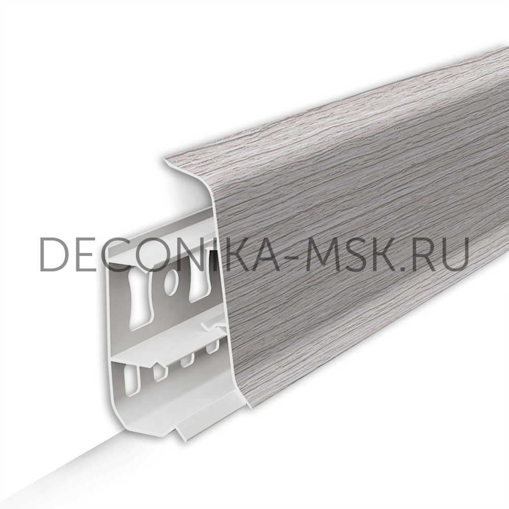 Плинтус Deconika 55 мм 253 Ясень серый