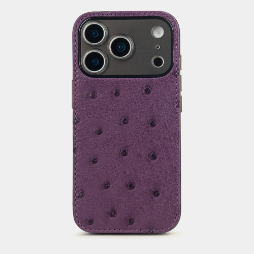 Чехол-накладка для iPhone 17 Pro - кожа страуса, фиолетовый