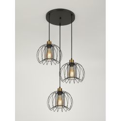 Светильник подвесной (подвес) Rivoli Adelaida 5108-203 3хЕ27 60 Вт лофт-кантри | Rivoli