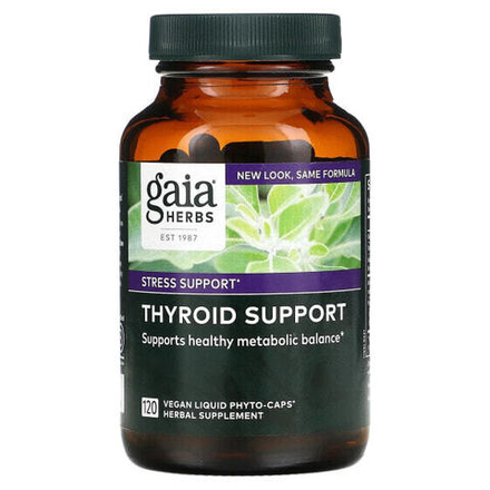 Растительные экстракты и настойки Gaia Herbs, Средство для поддержки щитовидной железы, 120 вегетарианских фито-капсул с жидкостью