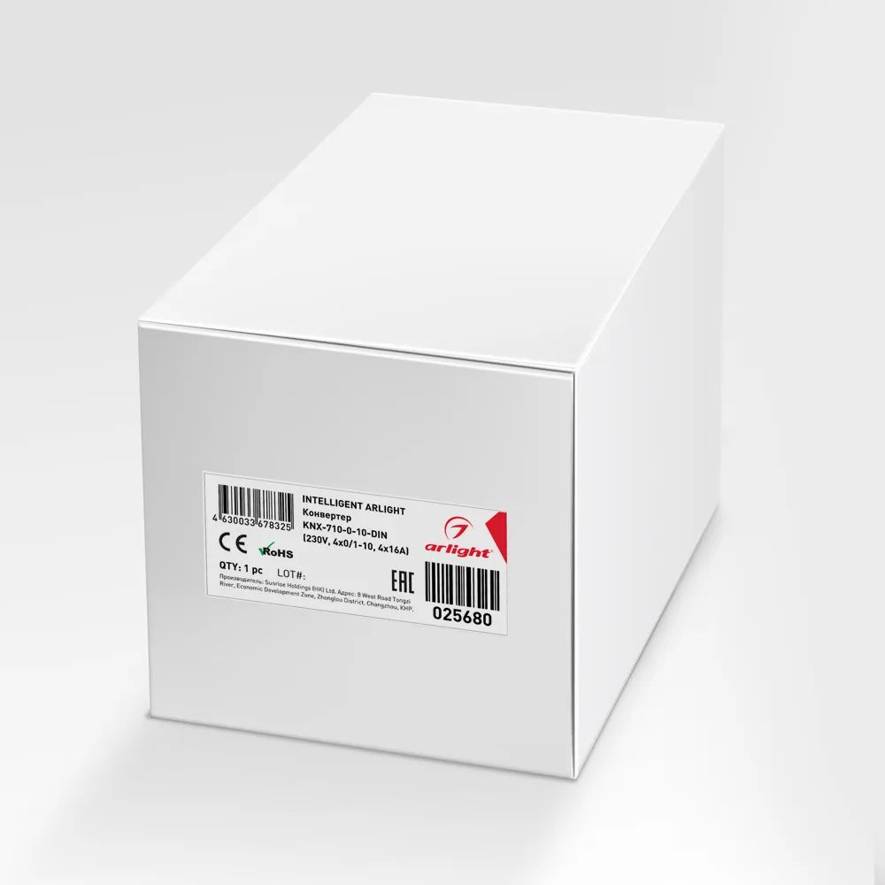 INTELLIGENT ARLIGHT Конвертер KNX-710-0-10-DIN (230V, 4x0/1-10, 4x16A) (IARL, IP20 Пластик, 2 года) 025680