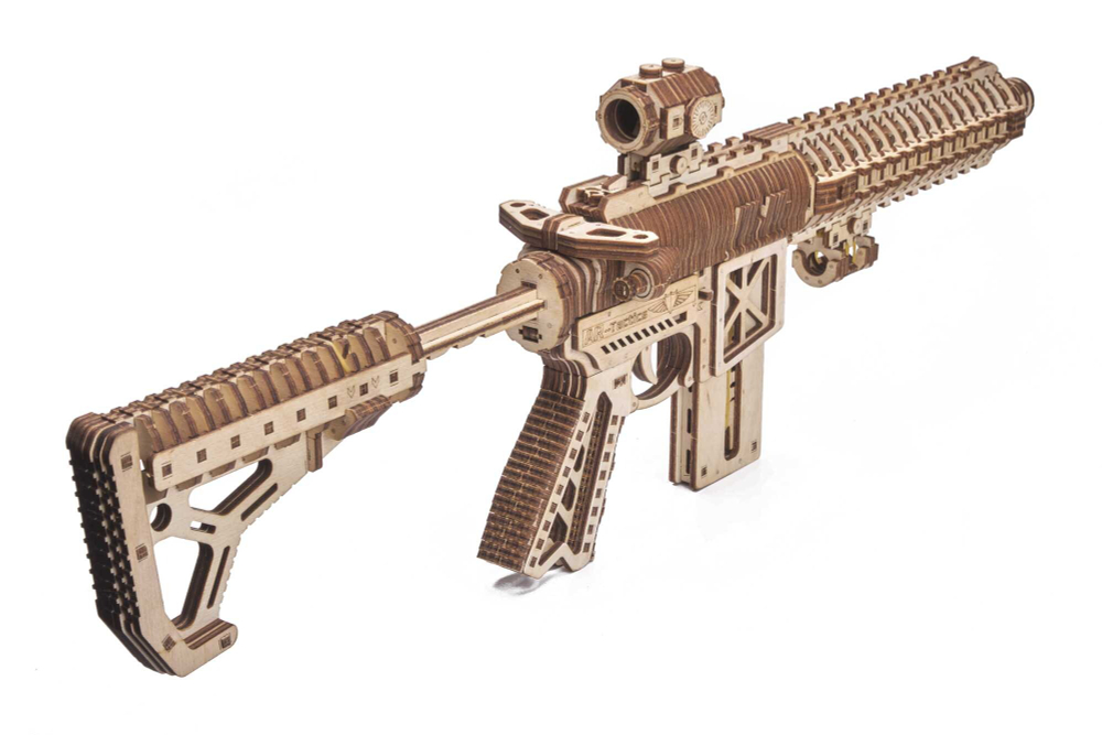 Механическая сборная модель Wood Trick Штурмовая винтовка AR-T