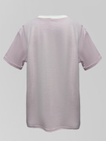 Футболка Miss Diva 11835 однотонная с белым воротником и надписью спереди