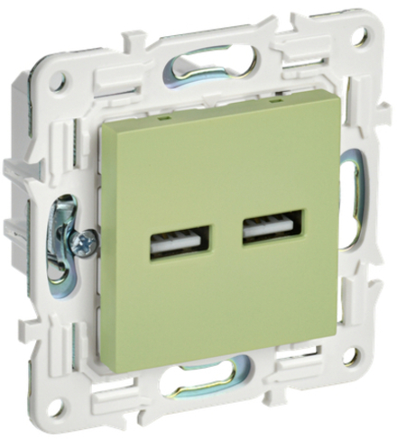 SKANDY Розетка USB A+A 3,1А SK-R15G мятный IEK