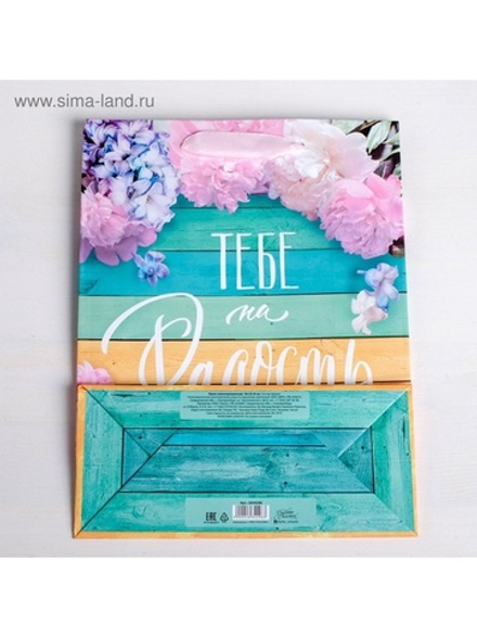 Пакет подарочный ламинированный, упаковка, «Тебе на радость», ML 23 х 27 х 8 см