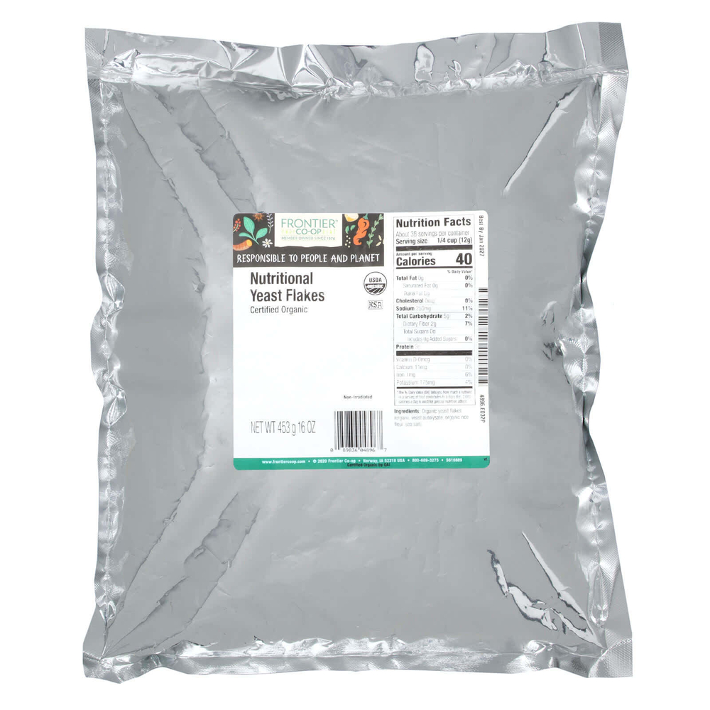 Frontier Co-op, Органические пищевые дрожжи в хлопьях, 453 г (16 унций)