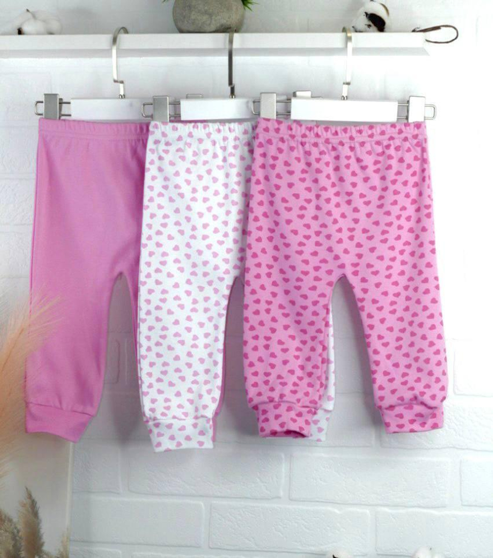 Набор штаны пенье, (3шт), для девочки, р.р. 62, цв. в ассорт., (Аmoteks)