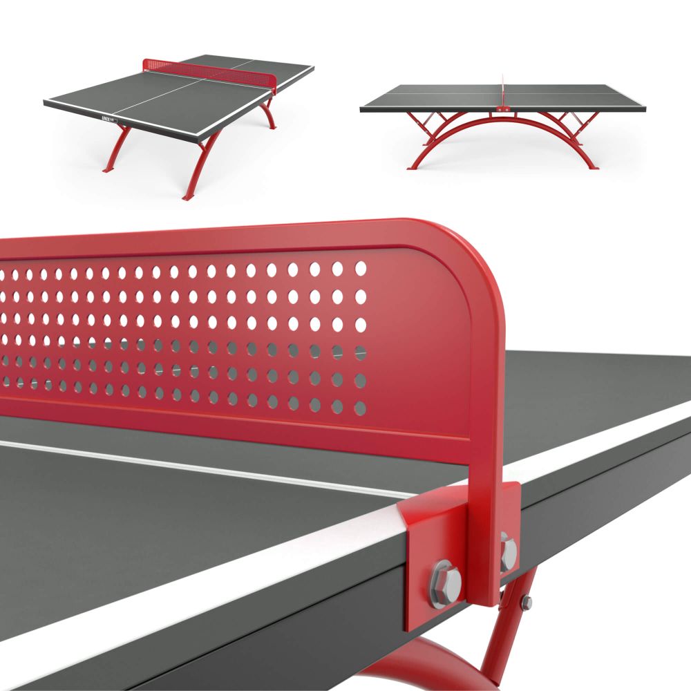Антивандальный теннисный стол UNIX Line 14 mm SMC (Grey/Red)