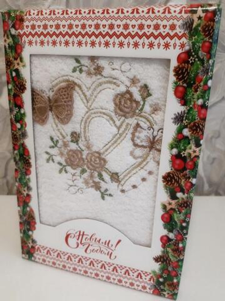 Полотенце махровое в подарочной упаковке, 100% хлопок, Турция.