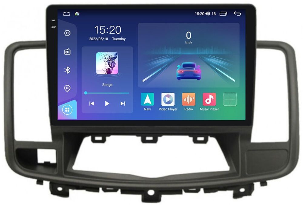 Магнитола для Nissan Teana 2008-2013 (монохром экран) - Parafar PF969LUX2U2K на Android 13, QLED+2K, ТОП процессор, 8Гб+128Гб, CarPlay, 4G SIM-слот