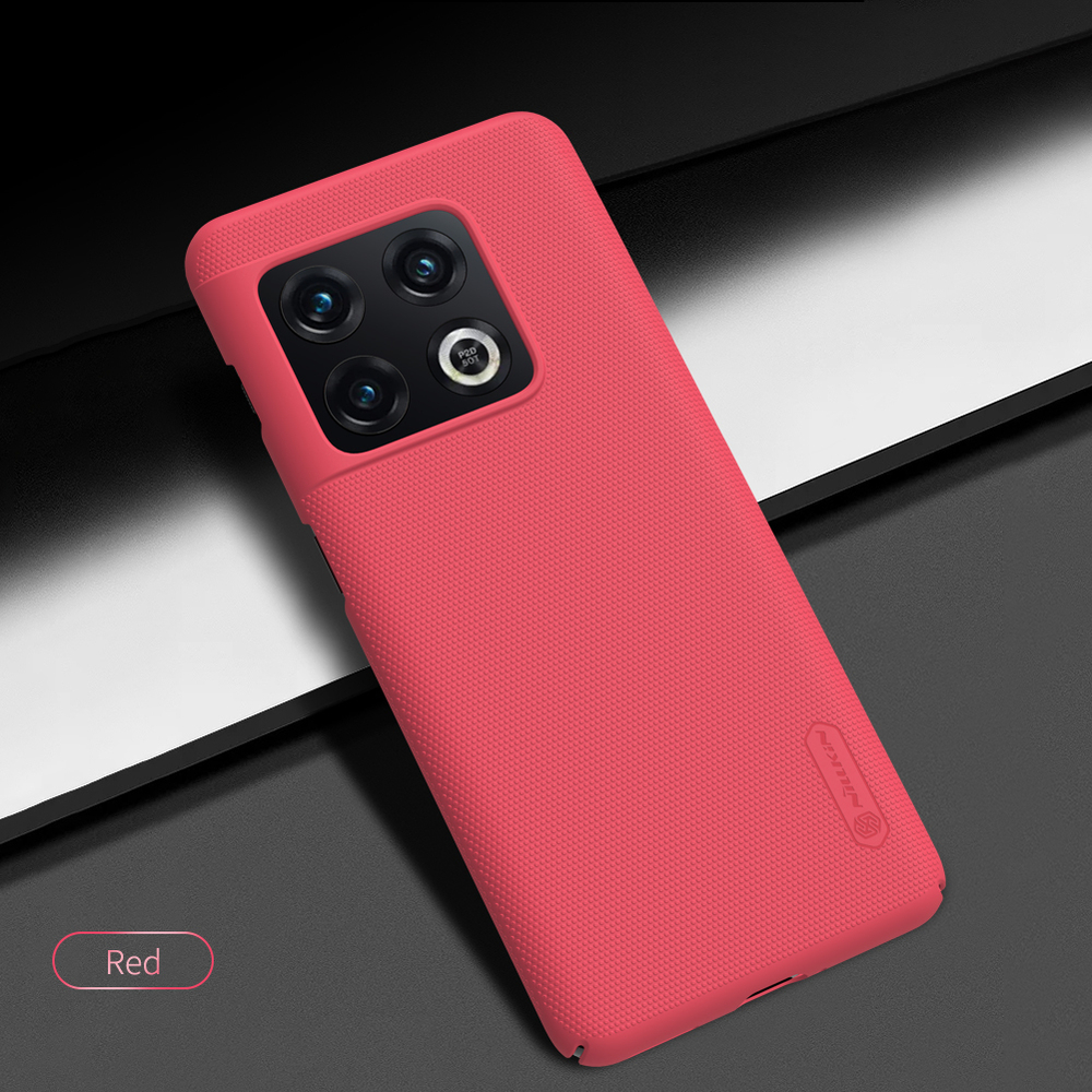 Чехол жесткий красного цвета от Nillkin для смартфона OnePlus 10 Pro, серия Super Frosted Shield