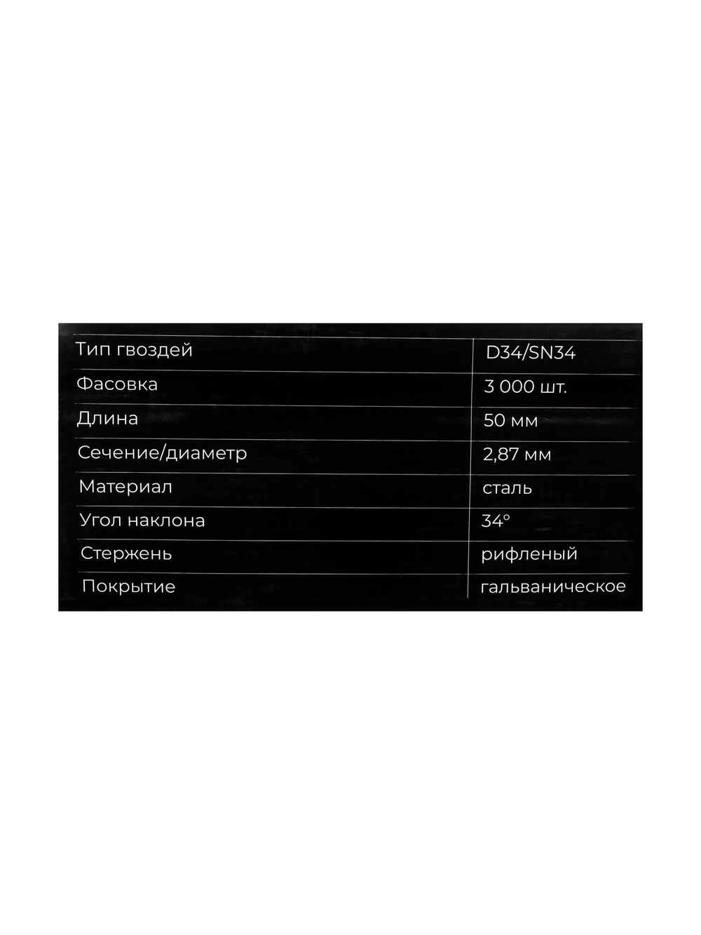 Реечный гвоздь по дереву 2,87x50 рифлёный, гальванич. 3000шт. Gigant GGR-50-28RH