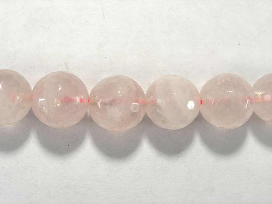 Бусина из кварца розового, фигурная, 12 мм (шар, граненая)