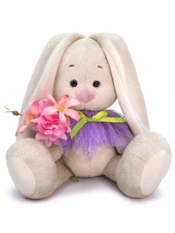 Мягкая игрушка Зайка Ми с весеним букетом 15см SidX-359