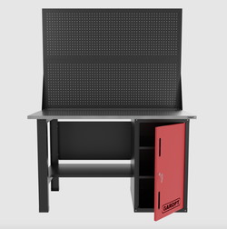 Верстак однотумбовый с двумя экранами 1400*700 GAROPT красный, GT1400STDPP2.red