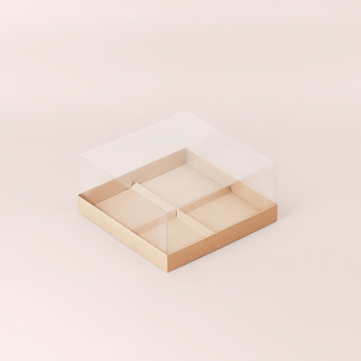 Коробка для 4 муссовых пирожных (крафт)