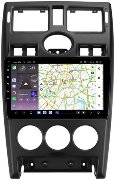 Магнитола для Lada Priora 2007-2013 (рамка черная) - Kuberg QLed, Android 13, TS20, CarPlay, SIM-слот