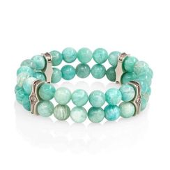 Браслет Всевидящее Око из Мельхиора Двойной с амазонитом 8 мм