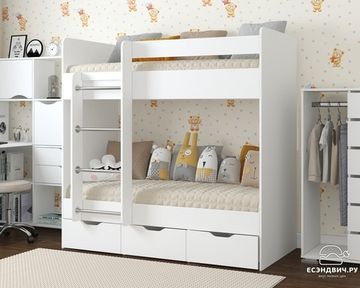 Кровать ЛАВОРО-3  1800-700 /1832*1604*852/ левая анкор белый