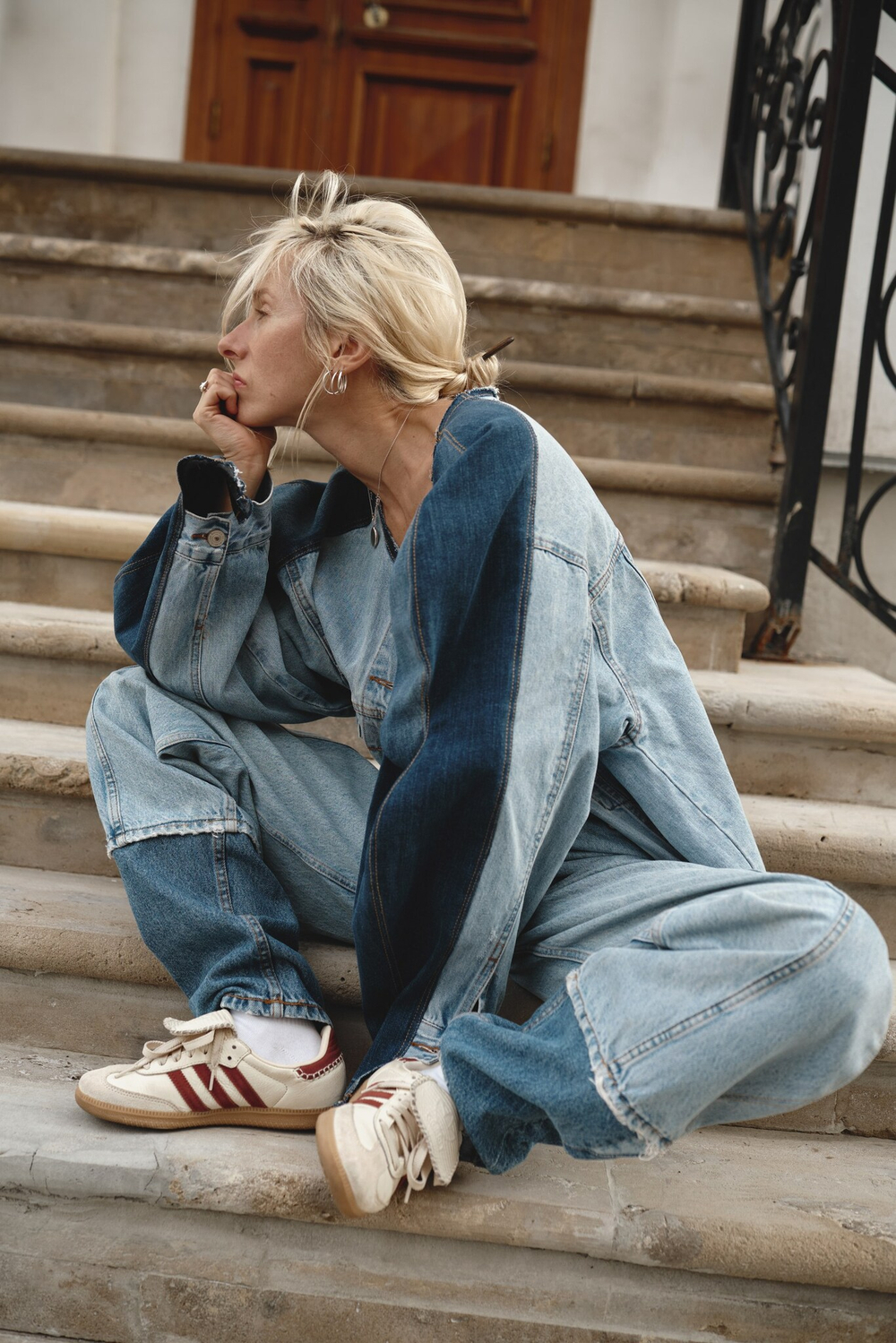 Upcycling куртка с волнами