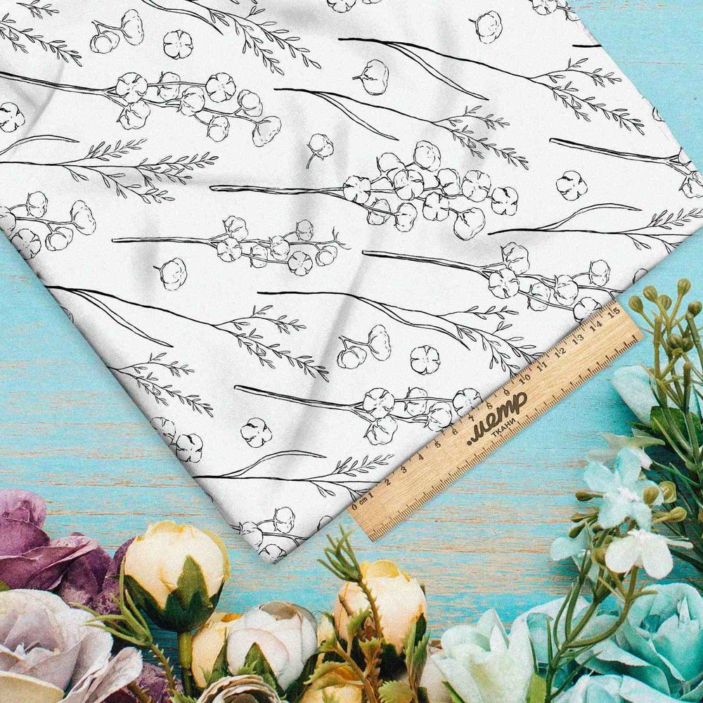 Ткань футер 2-х нитка силуэты хлопка