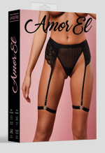 Женские трусики со съемными бусинами и поясом с гартерами (Размер: L-XL) (Цвет: сливовый)