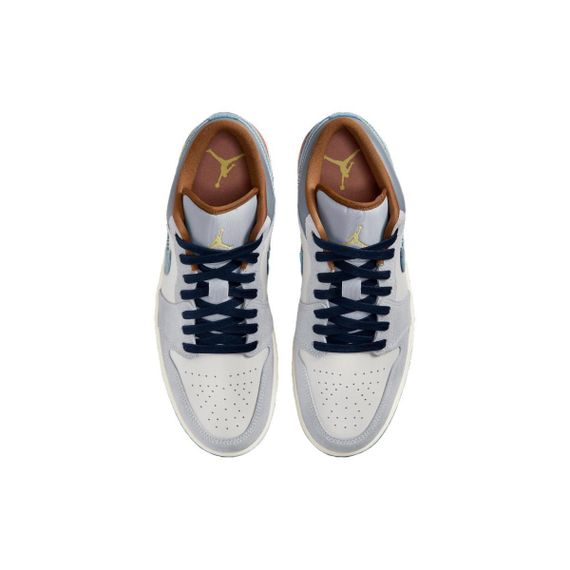 Jordan Air Jordan 1 Винтажные баскетбольные кроссовки Low Топ Белый и синий цвет Мужские