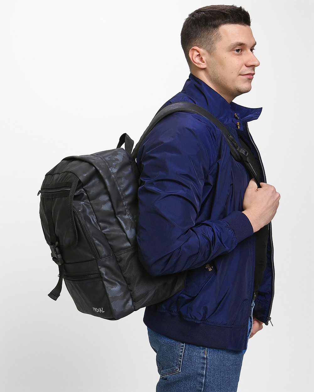Рюкзак городской мужской Prival Грот 25л, тёмно-голубой камуфляж