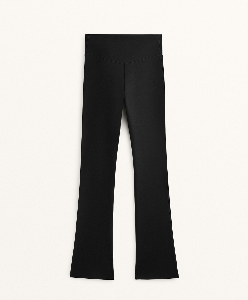 OYSHO Брюки-клеш с высокой посадкой Evermove, черный