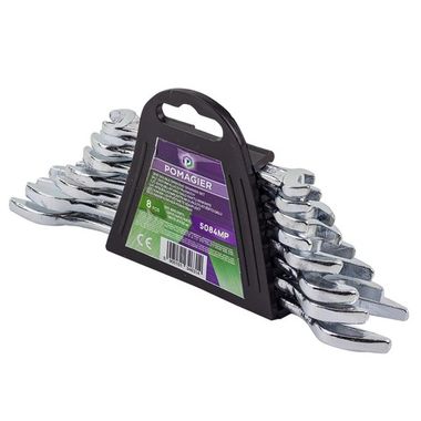 Ключи рожковые, набор 8пр. (6х7, 8х9, 10х11, 12х13, 14х15, 16х17, 18х19, 21х22мм) POMAGIER POM-5084MP