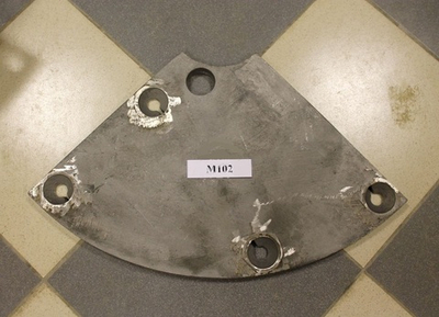 Бронелист торцевой левый сегмент M102 Teltomat