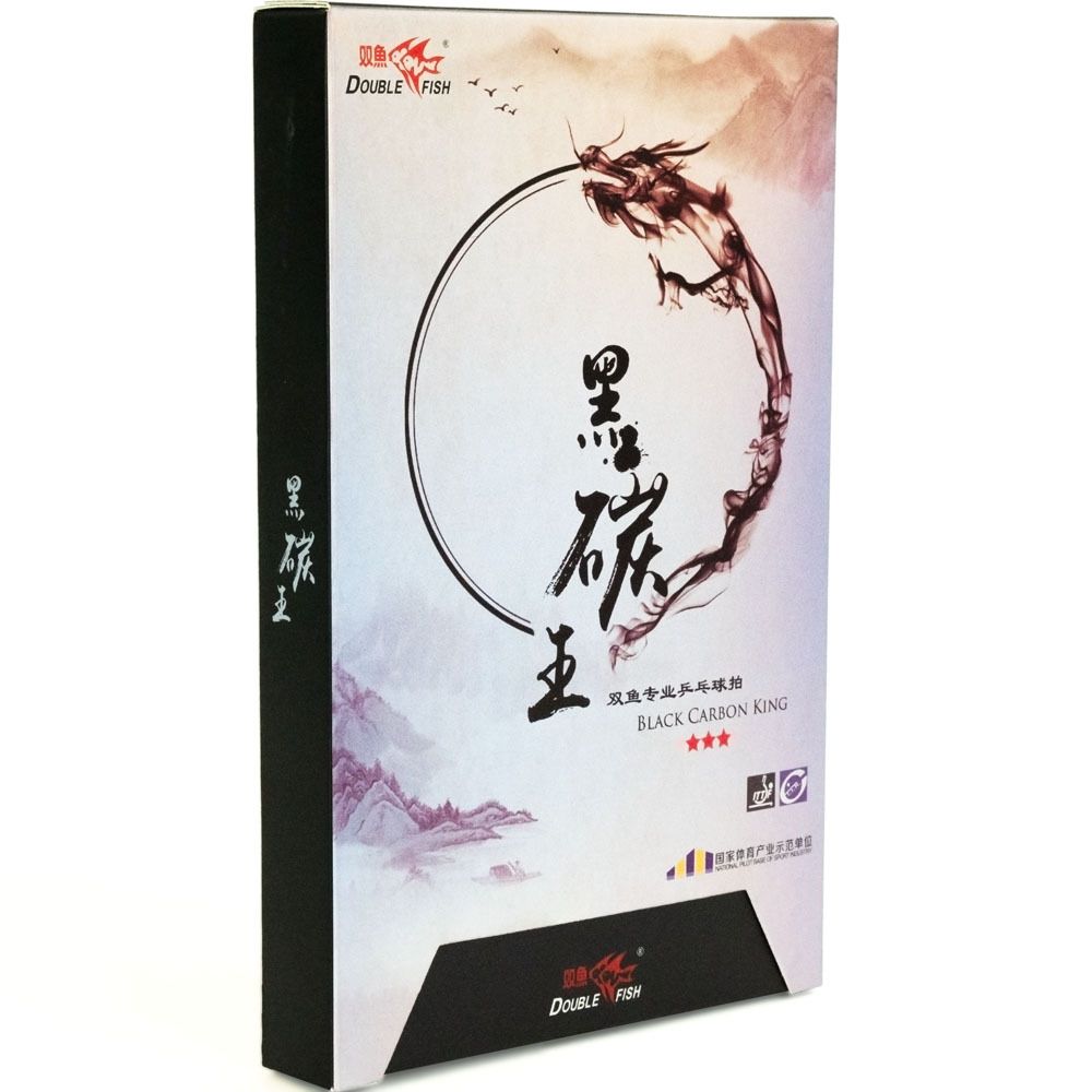 Ракетка для настольного тенниса DOUBLE FISH Black Carbon King Racket 3***, ITTF Approved