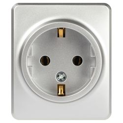 Розетка ЭРА Эксперт 11-2203-03 2P+E Schuko IP20 16A-250В ОУ алюминий | Эра Эксперт