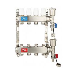 Группа коллект. VIEIR 1х4х3/4 без/расходомер, с дренаж. кр, воздухоотвод., нерж.сталь VR115-04A