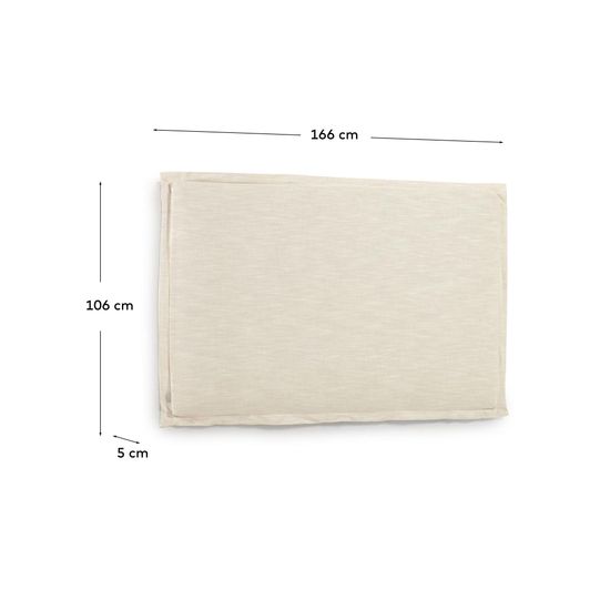 Изголовье из льняной ткани белого цвета Tanit со съемным чехлом 166 x 106 см