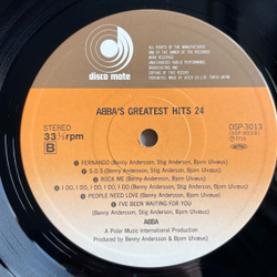 Винтажная виниловая пластинка LP ABBA АББА, ABBA's Greatest Hits 24 (Япония 1980) (Оби)
