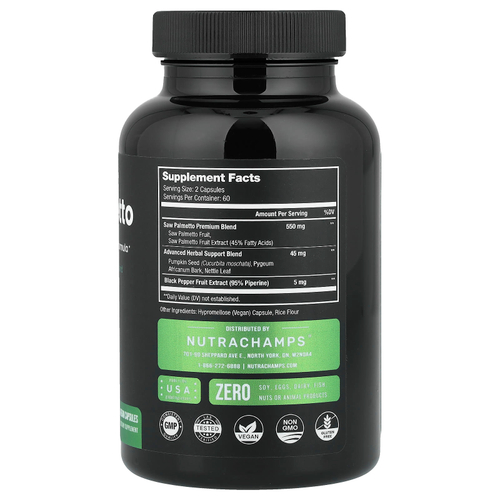 NutraChamps, сереноя, 120 веганских капсул