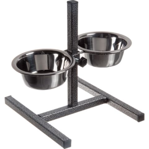 Зооник подставка квадратная + металлические миски (2 х 0,18л)