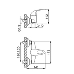 Смеситель для душа 40к F2002-B FRAP (хром, силумин)
