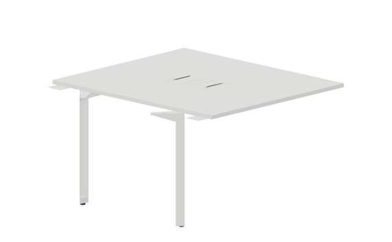 Составной стол на 2 рабочих места 118х136,6х75см (2 металлических  аутлета) - приставной элемент