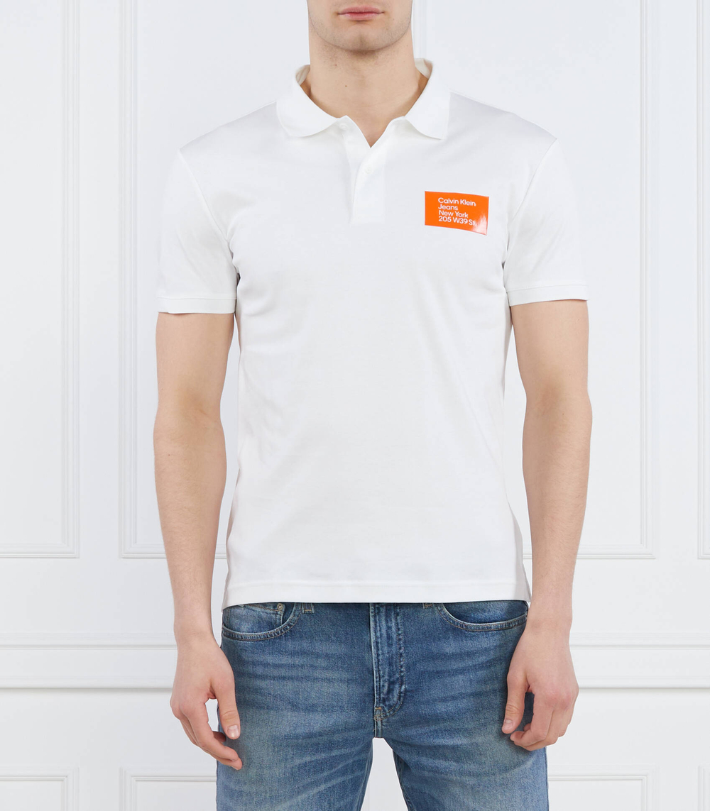 Поло COLORED ADDRESS BOX CALVIN KLEIN JEANS - белый(J30J322854)